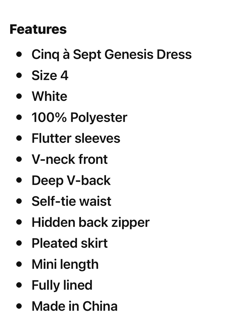 cinq a sept White Pleated Mini Dress with Tie Waist - Picture 7 of 10